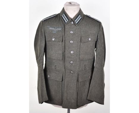 WW2 German M-43 Combat Tunic, fine example of the four pocket German army combat tunic with non-pleated pockets. Tunic is com