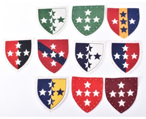 WW2 Southern Command Printed Formation Signs, including Infantry, RASC, Royal Military Police, Royal Army Dental Corps, Royal