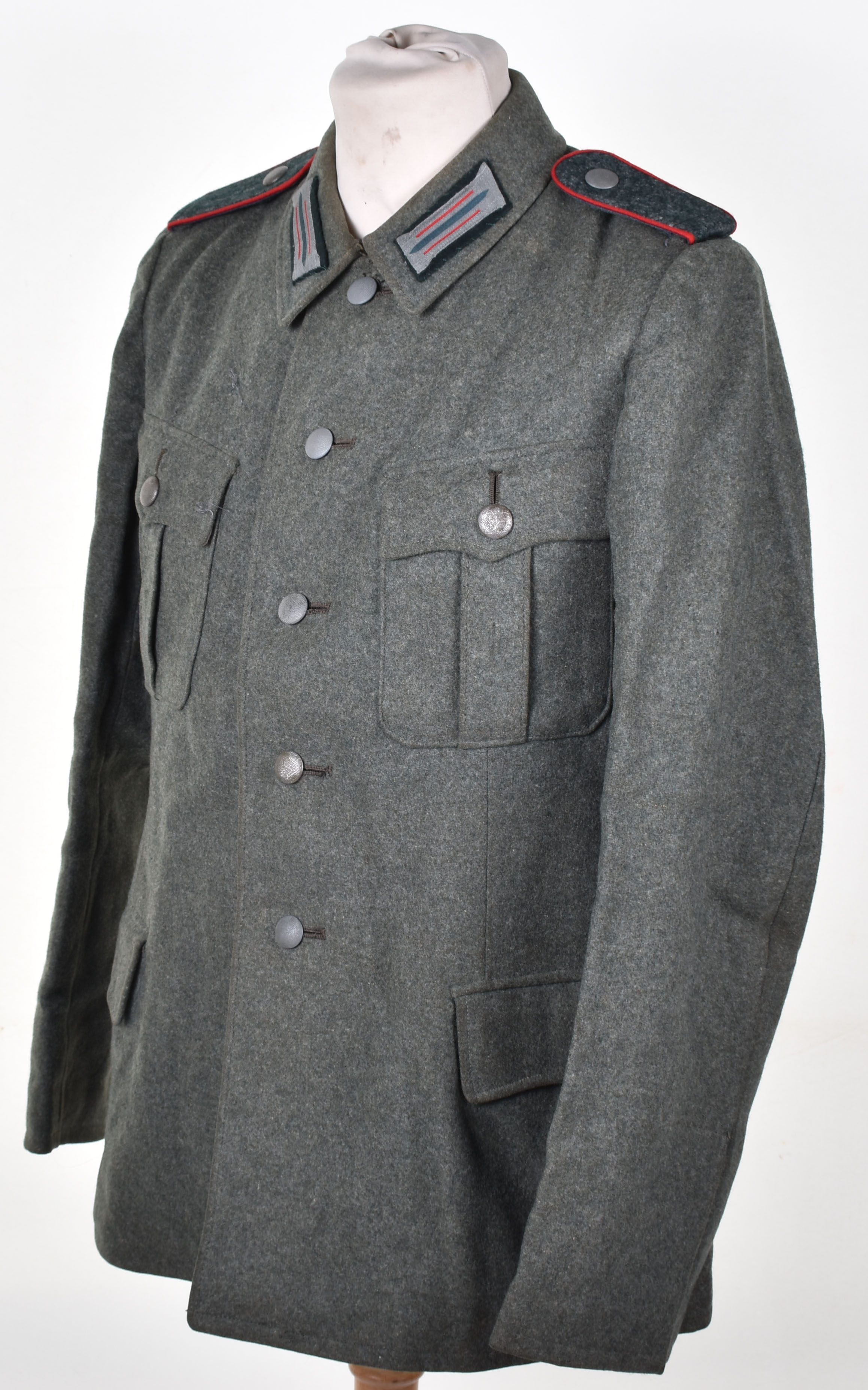 WW2 German Army M-42 Combat Tunic, green wool four pocket combat tunic ...