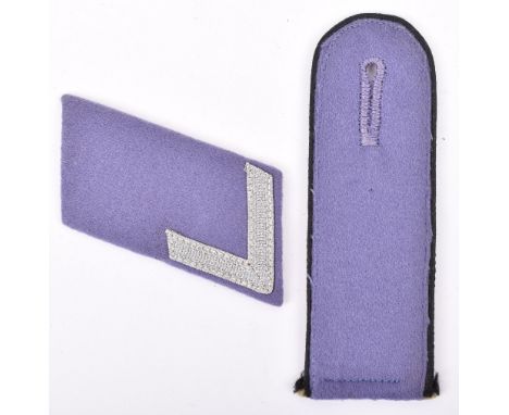 Third Reich RLB / Luftschutz Uniform Insignia, consisting of single collar patch with silver braid to lower section and singl