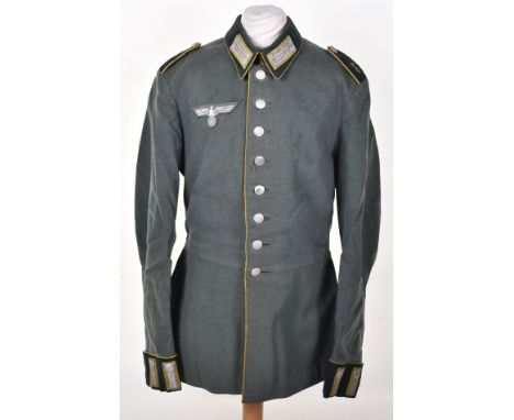 WW2 German Signals Section Enlisted Ranks Parade Tunic, fine used example of the pre-war pattern parade tunic which has been 