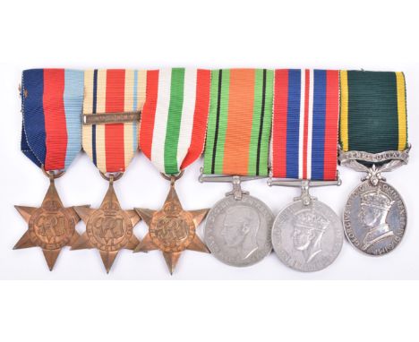 WW2 Campaign and Territorial Efficiency Medal Group of Six Royal Fusiliers, consisting of 1939-45 star, Africa star with 8th 