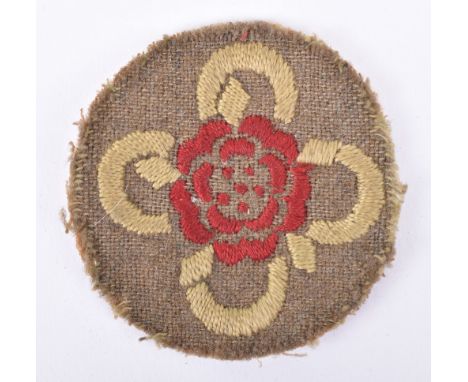 Rare Lancashire Divisions Army of Occupation Germany 1919-20 Formation Sign, embroidered red Lancashire rose set upon stylise