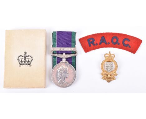 Elizabeth II General Service Medal (1962) Royal Army Ordnance Corps, with single clasp Northern Ireland, awarded to “24203330