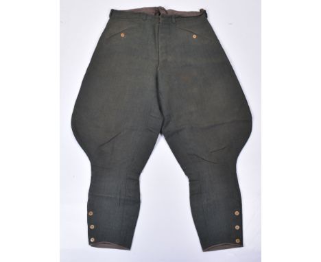 WW2 German Army Combat Breeches, fine pair of combat pattern breeches with slash pockets to the top and button fittings to th