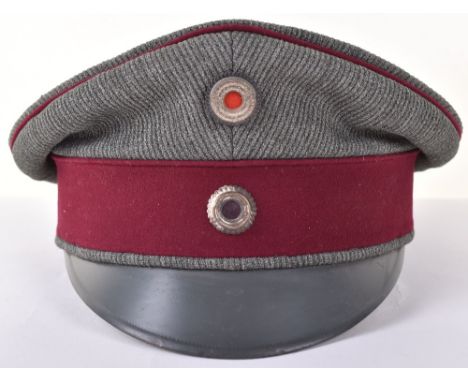 Scarce WW1 Bavarian Chevauleger / Mounted Artillery Officers Peaked Cap, fine officers cap constructed from a fine quality ri
