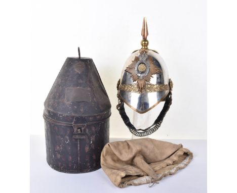 Hampshire Yeomanry Cavalry (Carabineers) Officers 1871 Pattern Helmet of Isle of Wight Interest, fine example being white met