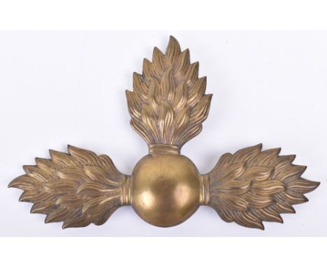 Crimean War Imperial Russian Shako / Pouch Badge, an interesting plate in the form of a flaming grenade with flames coming fr