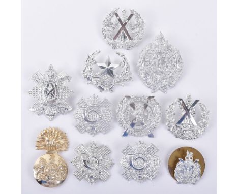 Grouping of Scottish Regiments Anodised Badges, including Kings Crown HLI; another example missing one lug from reverse; Quee
