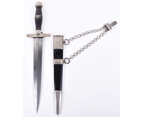 Third Reich Postschutz (Postal Protection) Dress Dagger by Paul Weyersburg, good example with black ebony handle having origi