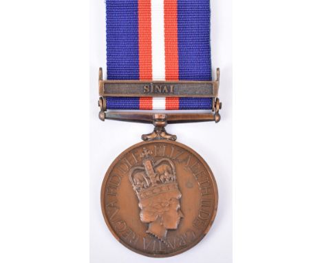 New Zealand General Service Medal (1992), with single clasp Sinai. Medal is un-named as issued. Awarded to New Zealanders who