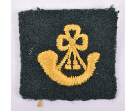 181st (6th Kings Shropshire Light Infantry) Field Regiment Royal Artillery Cloth Formation Sign, embroidered yellow strung bu