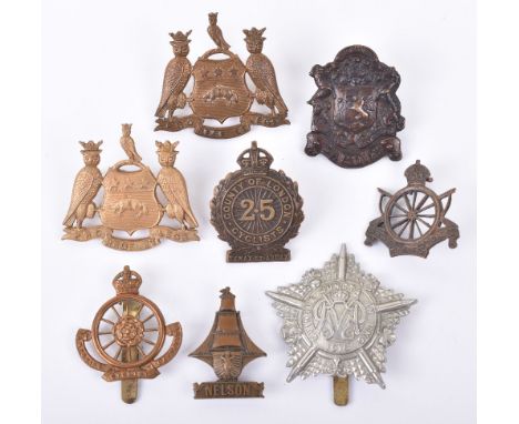 Grouping of Scarce WW1 Period Cap Badges, including 2x other ranks Leeds Pals, Nelson Division Royal Naval Division with shor