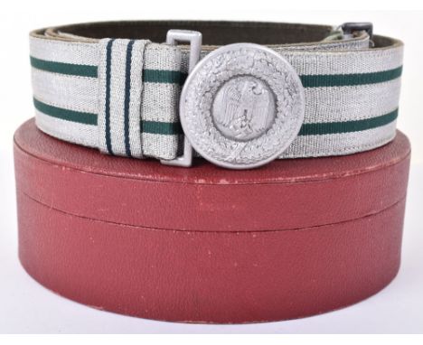 WW2 German Army Parade Brocade Belt and Buckle in Original Storage Box, fine example retaining the original circular army off