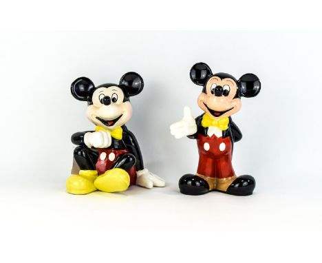 Disney Mickey Mouse Ceramic Figures ( 2 ) In Total. Includes 1 Mickey Mouse Money Box Sitting and 1 Mickey Mouse Standing. Ap