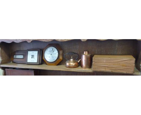 A mixed lot: to include a 1930s oak cased barometer  20''h  7.5''w        RSB