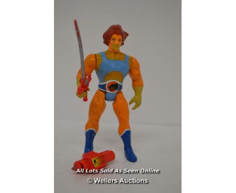 LJN 1985 VINATAGE LION-O ACTION FIGURE WITH SWORD (EYES STILL LIGHT UP) IN PLAY WORN CONDITION