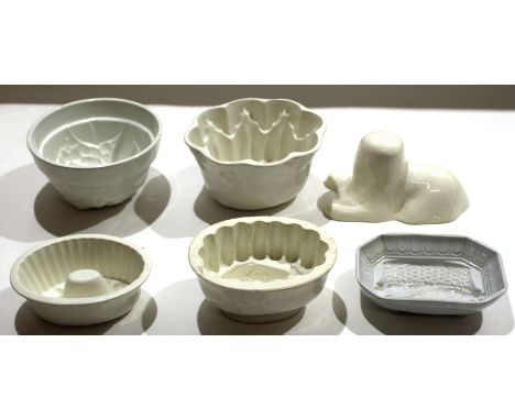 Collection of various ceramic jelly moulds^ late 19th/early 20th century^ (6)