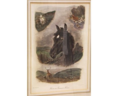 AFTER GEORGE WRIGHT "First Favourite", study of horse racing scene, colour print, together with various other prints, etc