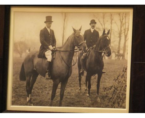 A framed and glazed black and white photograph of HRH Prince of Wales later Edward VIII inscribed "To Victor Parry from Tom H