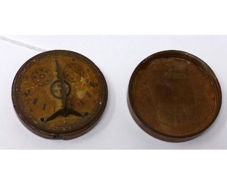 A Japanese WWII compass/sun dial in walnut case 