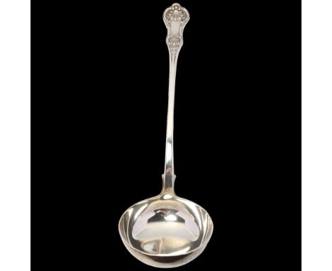 A Victorian Scottish silver King's pattern soup ladle, Peter Aitken, Glasgow 1853, 36cm, 9.3ozNo damage or repair, light wear
