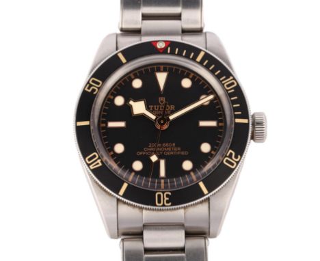 TUDOR - a stainless steel Black Bay Fifty-Eight automatic bracelet watch, ref 79030N, circa 2019, black dial with luminous do