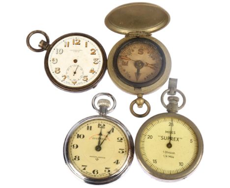 Various pocket watches etc, including silver example by Lawrence & Mayo of London (4)Lot sold as seen unless specific item(s)