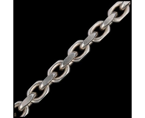 JENS JOHS AAGAARD - a heavy Danish sterling silver cable link chain bracelet, 19cm, 46.5gNo damage or repair, only light surf