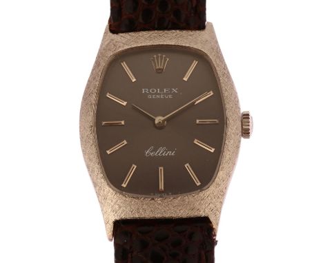 ROLEX - a lady's 18ct white gold Cellini mechanical wristwatch, ref. 3803, circa 1972, space grey dial with applied baton hou