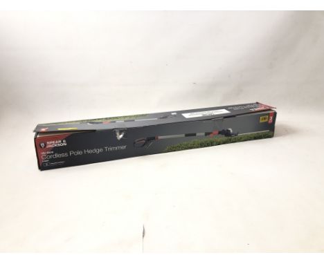 A Spear &amp; Jackson Cordless Pole rechargable electric hedge trimmer - 18v, 45cm, model S18EHP, in the original box with sh