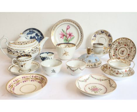 A small collection of Regency and mid-19th century English porcelain - including a first period Worcester 'Mansfield' pattern