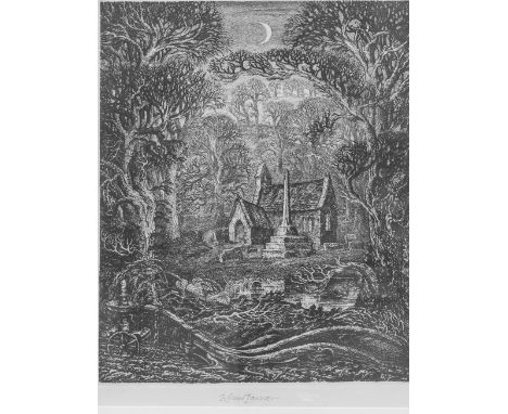 Robin Tanner (British, 1904-1988) ‘Elegy to the British Elm II’ etching, signed to lower margin 29.5 x 24cm, wooden frame (55
