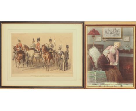 George H. Thomas (British, fl.1860s) 'Sketches of British Soldiers - No.2. Dragoon Guards & Light Dragoons' hand coloured lit