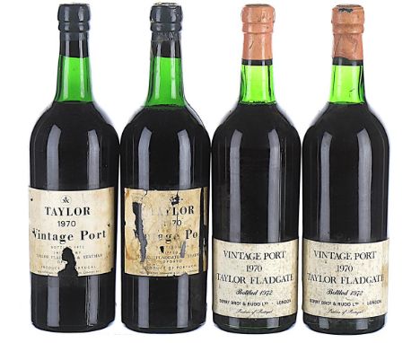 1970 Taylor's, Vintage Port 4x75clLabels damaged, 1 capsule cracked.