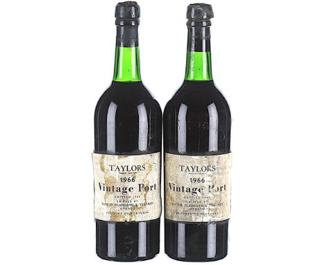 1966 Taylor's, Vintage Port 2x75clLabels stained, capsules damaged, levels BN.