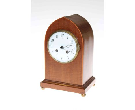 Inlaid mahogany Lancet mantel clock