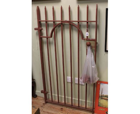 Iron six railing gate and mounts, 149cm high x 78cm wide