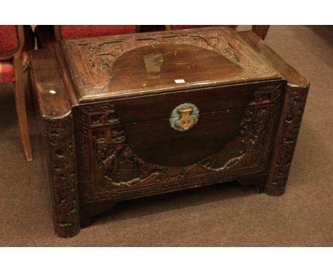 Eastern carved camphorwood trunk