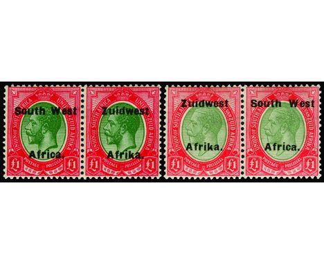 SOUTH WEST AFRICA - 1923-26 Setting VI ('South West' 16mm long, 'Zuidwest' 12mm long, 9½mm between lines of overprint) ½d gre