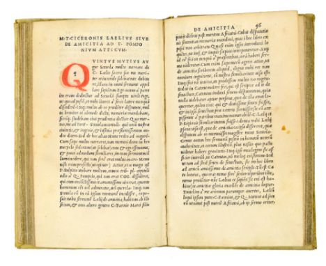 Cicero, Marcus Tullius. In hoc volumine haec continentur, M. T. Cic. Officiorum Lib III..., wood-engraved vignette of dolphin