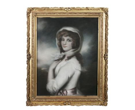 ATTRIBUTED TO JOHN RUSSELL RA (1745-1806)Portrait of a young lady in whitePastel, 73 x 57cm