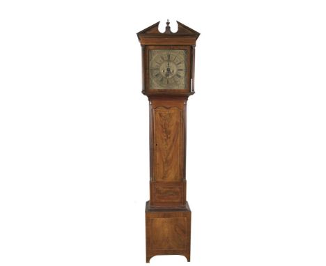 AN IRISH GEORGE III MAHOGANY LONG-CASE CLOCK, by Martin Kirkpatrick of Dublin,  the hood surmounted with architectural cornic