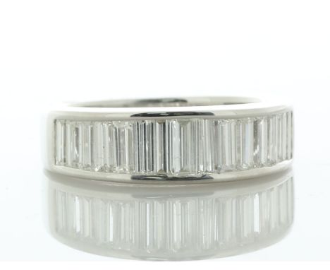 18ct White Gold Channel Set Semi Eternity Diamond Ring 2.00 Carats - Valued By IDI £12,860.00 - 18ct white gold channel set r