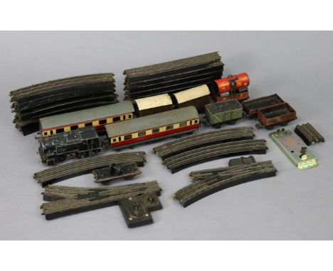 A Trix Twin “OO” gauge scale model of an 0-4-0 LMS locomotive; various items of “OO” gauge rolling stock &amp; track; &amp; t