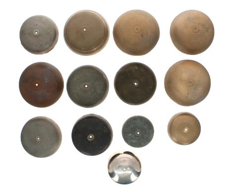 Ten various size old clock&nbsp;bells; also three new longcase clock bells (13) 