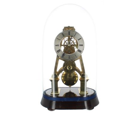 Good brass single fusee skeleton clock, the 5" silvered chapter ring signed J. Coxsavory, 47, Cornhill, London, no. 748, upon