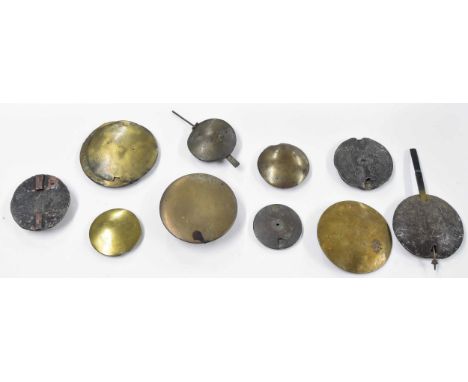 Small quantity of old longcase clock pendulum bobs (12) 