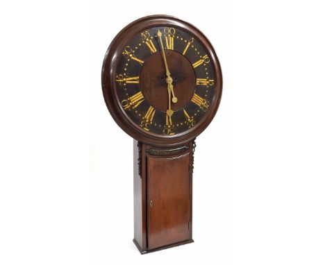 Fine and rare mahogany striking tavern clock, the large five pillar two-train bell striking movement signed J. Drury, London 