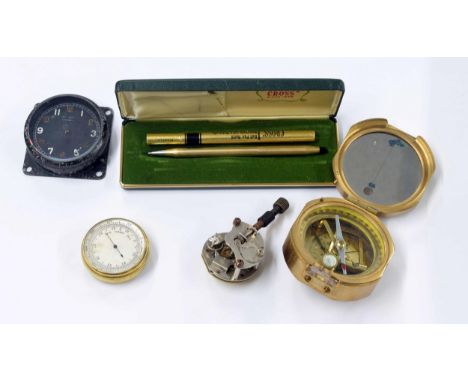 Old compass inscribed Stanley, London no. 1825 within hinged mirrored lid opening to reveal the compass and two small spirit 
